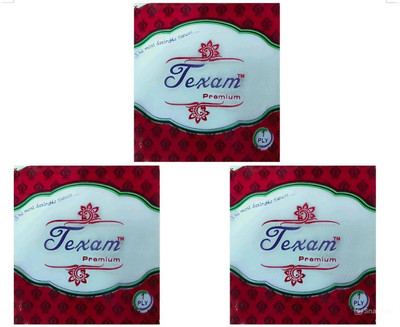 TEXAM 23x23 Cm 1ply pack of 3 White Paper Napkins(2 Sheets)