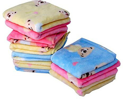 Gladsome Soft Baby face towels or napkins size 10 x 10 inch (Pack of 12) Multicolor Cloth Napkins(12 Sheets)