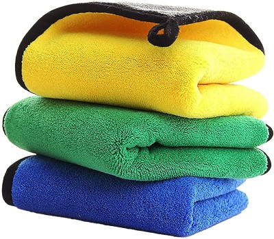 Manav Microfiber clothes multi colour 600 GMS Wet and Dry Nylon Cleaning Cloth(3 Units)