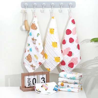 Babking Organic cotton printed baby muslin organic white muslin cotton cloths White Cloth Napkins(3 Sheets)