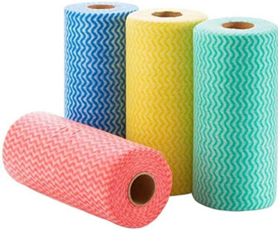 CSN 80 Pulls Non Woven Kitchen Towel Roll Wipe for Cleaning || Pack Of 6 Red, Blue, Green Cloth Napkins(6 Sheets)