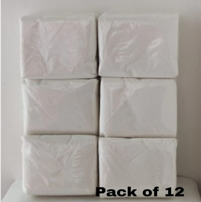GOLDVINE Soft White Napkin White Paper Napkins(12 Sheets)