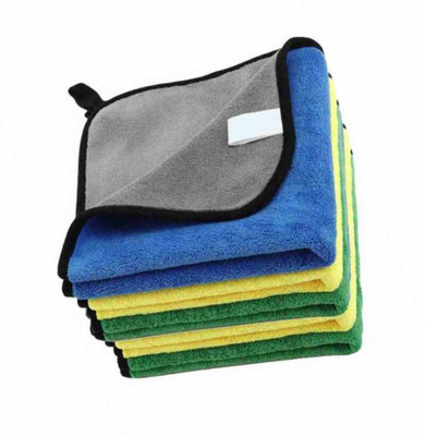 RadhaTex Pack of 5 Multi-Purpose Thick & Soft Dual Sided Cleaning Towel MCT30x5.96 Scrub Sponge(Regular)