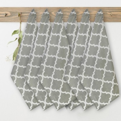 Texstylers Printed Tea Towels_07 Grey Cloth Napkins(6 Sheets)