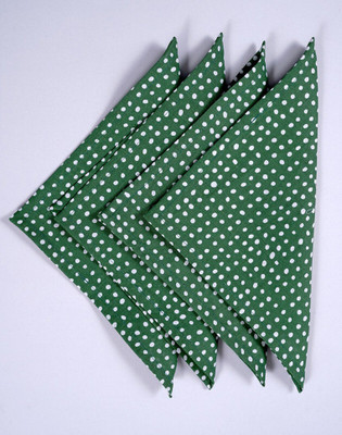 RATAN CART Napkin Green Cloth Napkins(4 Sheets)