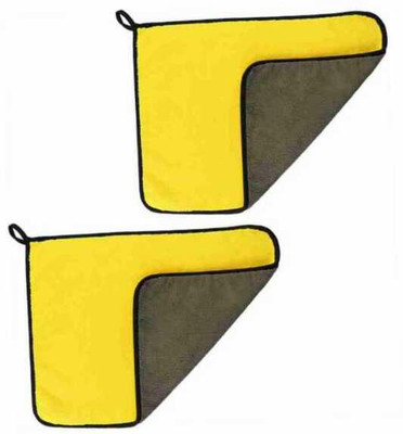 SNAN ICROFIBER CLOTH D106 PO2 7 YELLOW AND GREY Cloth Napkins(2 Sheets)