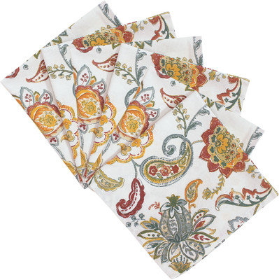COTTON CANDY Paisley Multicolor Multicolor Cloth Napkins(6 Sheets)