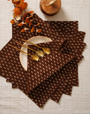 RATAN CART Napkin Brown Cloth Napkins(6 Sheets)