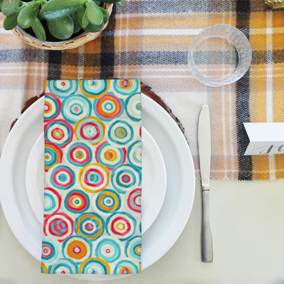 Artzfolio Psychedelic Style Table Napkin 16 x 16 inch (41 x 41 cms); SET OF 6 PCS Multicolor Cloth Napkins(6 Sheets)