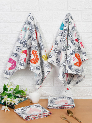 RATAN CART Kitchen Towel Set Of 4 Multicolor Cloth Napkins(4 Sheets)