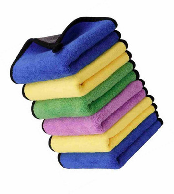 KRAZE Microfiber Towel Cleaning Drying Cloth Super Absorbent Universal MCT30x6.64 Random Colours Cloth Napkins(6 Sheets)