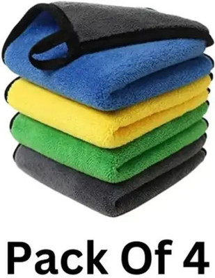 SJK Multi-Purpose Super Absorbent Microfiber cloth for Home MCt30x3.380(PACK OF 4) Wet and Dry Microfiber Cleaning Cloth(4 Units)