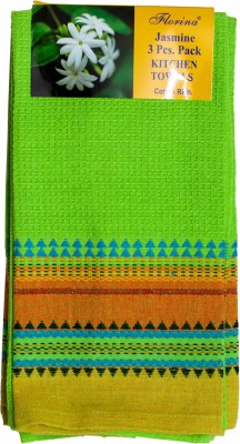 Florina Kitchen Cleaning Cloth Multipurpose Kitchen Towels Cotton Rich Dish Napkin Green Cloth Napkins(3 Sheets)