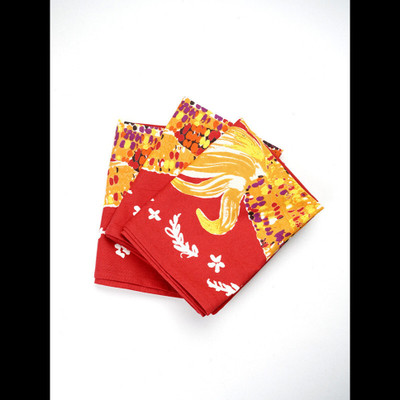 RATAN CART 24HFKT083 Red Cloth Napkins(3 Sheets)