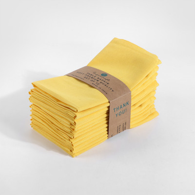 FINGERCRAFT Table Dinner Napkins Solid Color Perfect for Parties Wedding 20x20 inches Yellow Cloth Napkins(12 Sheets)