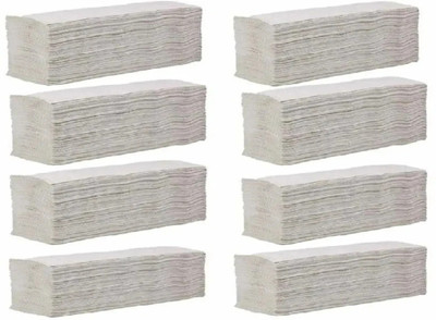 MAYRA TRADING Multifold tissue paper pack of 8 White Paper Napkins(8 Sheets)