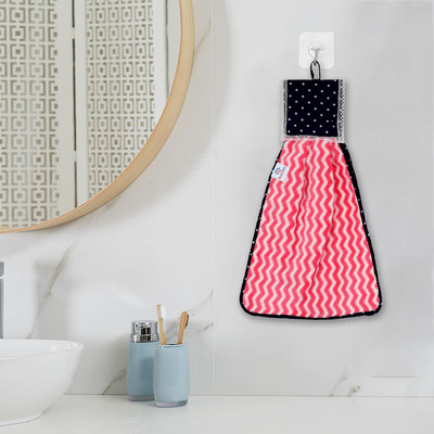 Heart Home Napkin|Zig Zag Washbasin Hanging Napkin|Kitchen Towel with Ties|Pink Pink Cloth Napkins