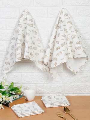 RATAN CART Kitchen Towel Set Of 4 Off White Cloth Napkins(4 Sheets)