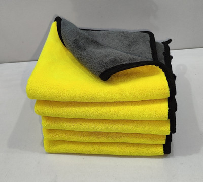 OM Creations Microfiber Vehicle Washing  Cloth(Pack Of 5, 600 GSM)