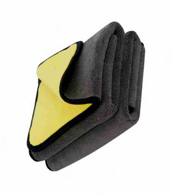 SNAN Microfiber cloth small Vehicle Washing pack of 2 YELLOW AND GREY Cloth Napkins(2 Sheets)