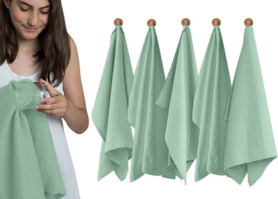 OASIS Solid KT-Green Green Cloth Napkins(6 Sheets)
