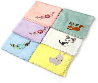 Satisfyn Microfiber Face Towel Multicolor Cloth Napkins(6 Sheets)