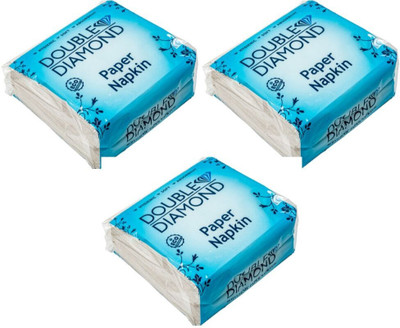 DOUBLE DIAMOND Hygienic Soft Paper Napkins-Pack Of 3 White Paper Napkins(240 Sheets)