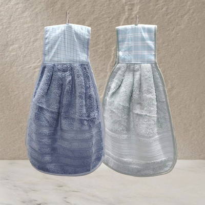Giza COTTON HTKT_BlueGreen LightBlue LightGreen Cloth Napkins(2 Sheets)