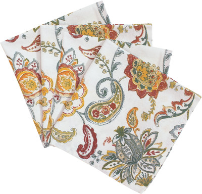 COTTON CANDY Paisley Multicolor Multicolor Cloth Napkins(4 Sheets)