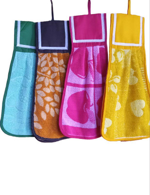 RAJESH Cotton Kitchen ,Wash Basin Hanging Napkin Multicolor Cloth Napkins(4 Sheets)