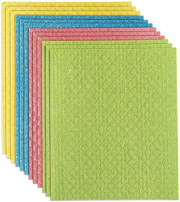 NAVYA Reusable Cellulose Dish Cloths for Kitchen, Bathroom and Cleaning Counters Wet and Dry Sponge Cleaning Cloth(10 Units)