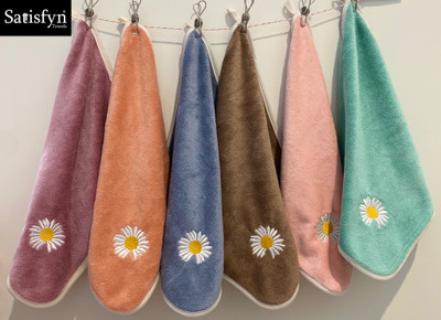 Satisfyn Microfiber Flower Face Towel Multicolor Cloth Napkins(6 Sheets)