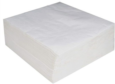 Mellay Tissue Paper Napkins for Dining Table- Pack of 1 (100 Pulls Per Sheets) White Paper Napkins