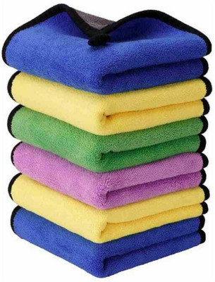 SNAN ICROFIBER CLOTH D15 PO6 3 Multicolor Cloth Napkins(6 Sheets)