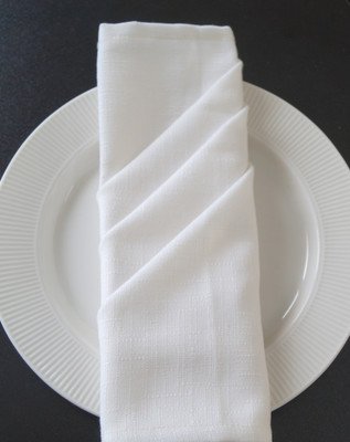 Vissage White Slub Table Napkins : Set of 4 White Cloth Napkins(4 Sheets)