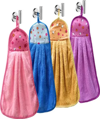 ADIYAL Hanging Hand & FACE Towel Wash Basin Kitchen Sink /dining towel CLOTHS Multicolor Cloth Napkins(4 Sheets)