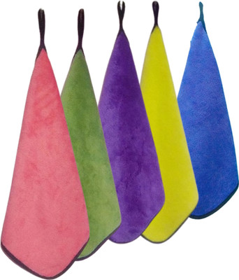 WebDealz Pack of 5 Heavy Double Sided Microfiber Cloth for Cleaning MCT30x5.105 Sponge Wipe(Medium)