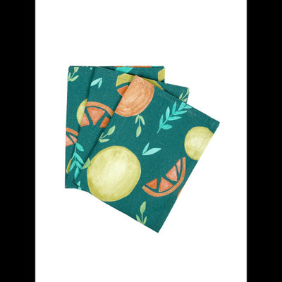 RATAN CART 24HFKT069 Dark Green Cloth Napkins(3 Sheets)