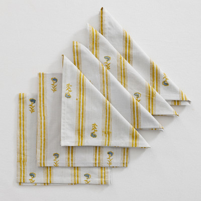 RATAN CART Napkin Set of 6 Yellow Cloth Napkins(6 Sheets)