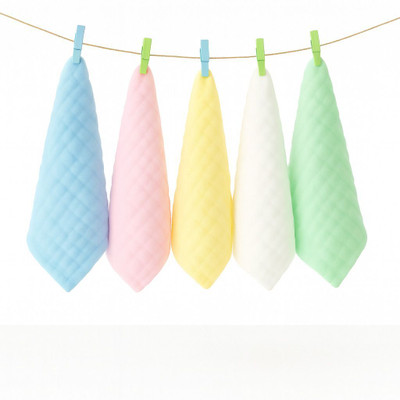 Nanhaawear Baby Cotton 320 GSM Face Napkin SOLID Cloth Napkins(5 Sheets)