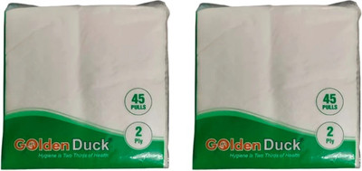 Golden Duck Premium Quality Napkin, 2ply, 45 Pulls Each, 30cm*30cm White Paper Napkins(2 Sheets)