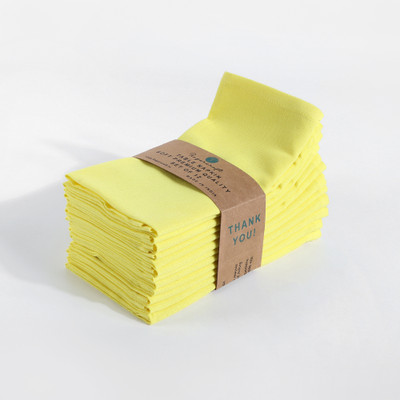 FINGERCRAFT Table Dinner Napkins Solid Color Perfect for Parties Wedding 20x20 inches Lemon Yellow Cloth Napkins(12 Sheets)