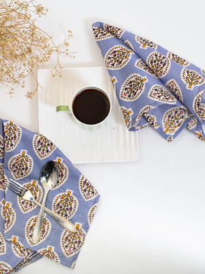 Krutih NA20 Light Blue Cloth Napkins(4 Sheets)