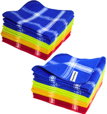 Heartmia Reusable Cotton Striped Multicolor Cloth Napkins(12 Sheets)