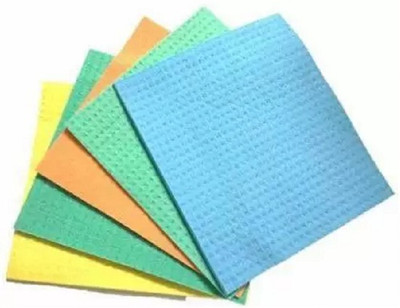 PitraKripa Wet Kitchen Cleaning Cloth Environmentally Friendly Cellulose Cloth Napkins Multicolor Cloth Napkins(5 Sheets)