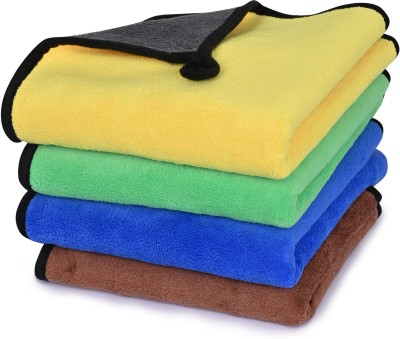 Shreejee Microfiber Towel Cleaning Drying Cloth Super Absorbent Universal MCT30x4.98 Random Colours Cloth Napkins(4 Sheets)