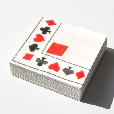 Nice touch Card Design, Red and Black (Pack of 3, Per Pack 25 Pulls, 33 X 33 cm) Multicolor Paper Napkins(75 Sheets)