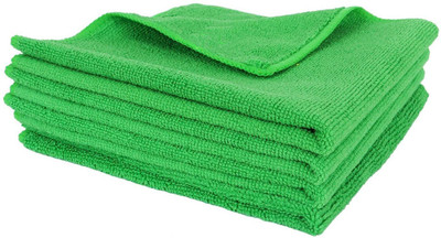 Sheen Shine Microfibre Cleaning Cloth Green pack of 4 Multicolor Cloth Napkins(4 Sheets)
