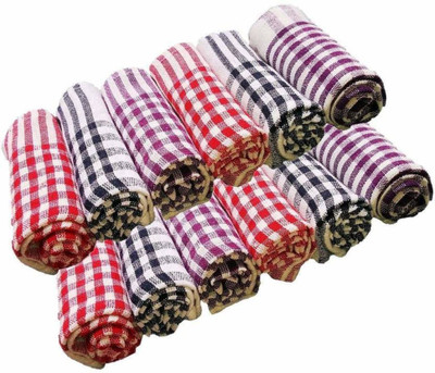 TIVRA Cotton Multipurpose Kitchen Napkin Multicolor Cloth Napkins(12 Sheets)