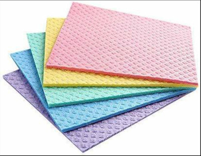 ZEDFIBER multipurpose sponge wipes for home and car cleaning wet and dry use Scrub Sponge(Medium, Pack of 5)